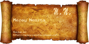 Mezey Neszta névjegykártya